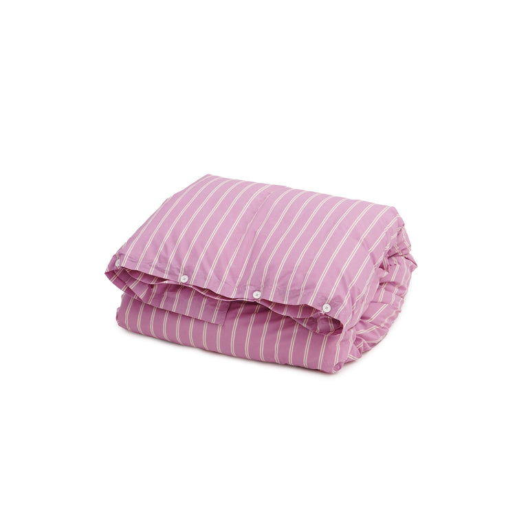 Tekla Duvet Cover - 220 x 220cm / Mallow Pink Stripes
