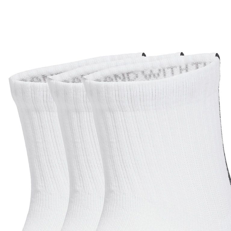 Adidas	Quarter 3 Back Stripes Socks 3 Pairs - XL / White / White / White - 4