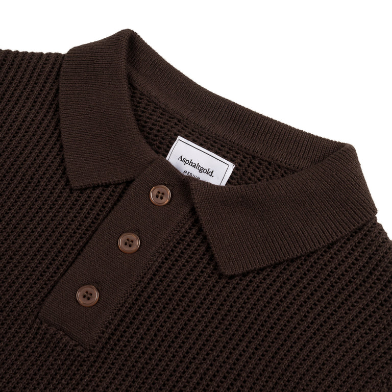 Asphaltgold Summer of Joy Crochet Shirt - XS / Brown - 2