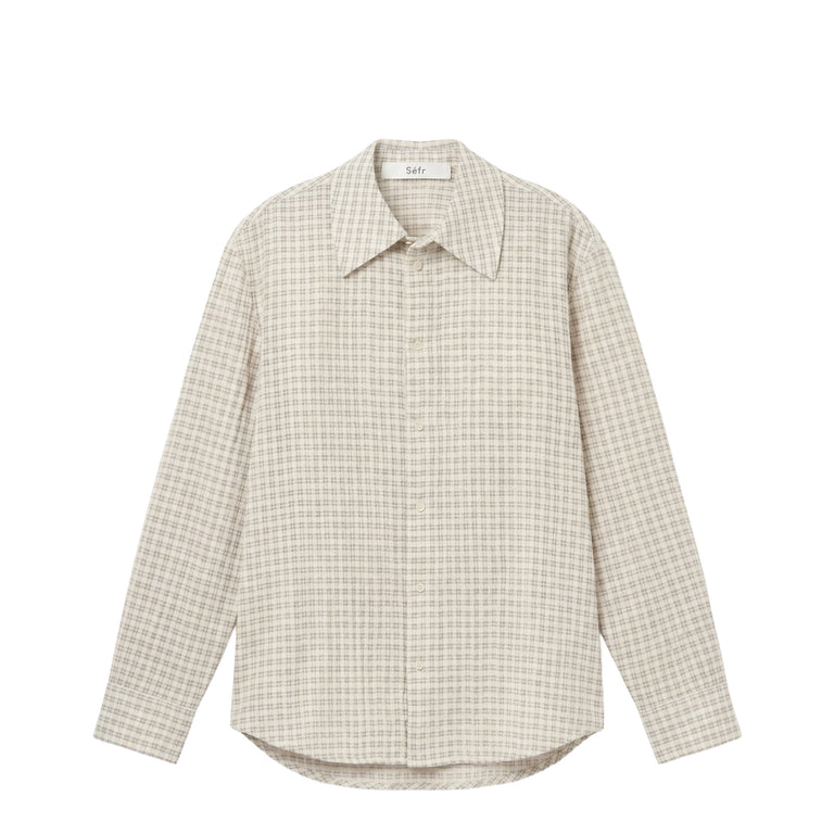 Sefr Wes Shirt - L / Subtle Beige Check
