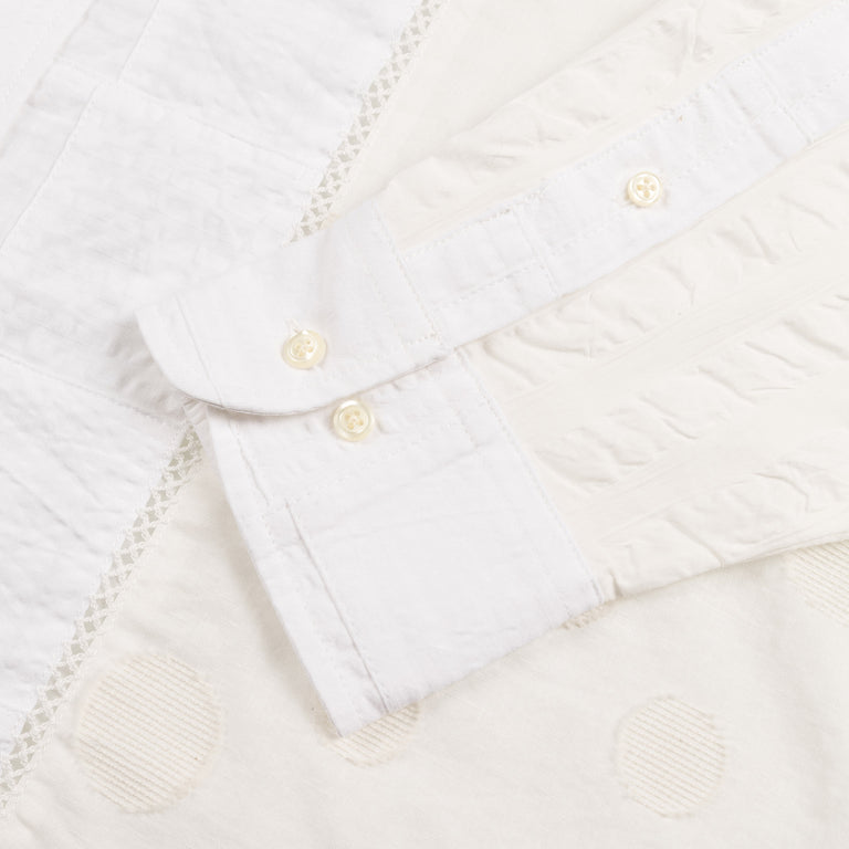 Brain Dead x Brooks Brothers Patchwork Oxford Button Up - L / White  / Multi - 3