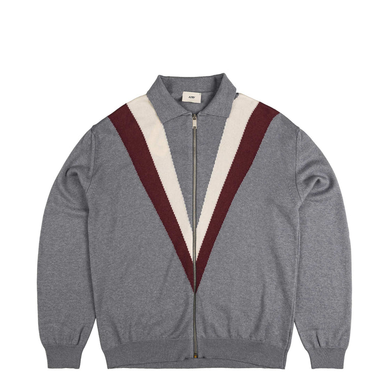 Autry Knit Wool Shirt Jacket - M / Dark Grey Melange
