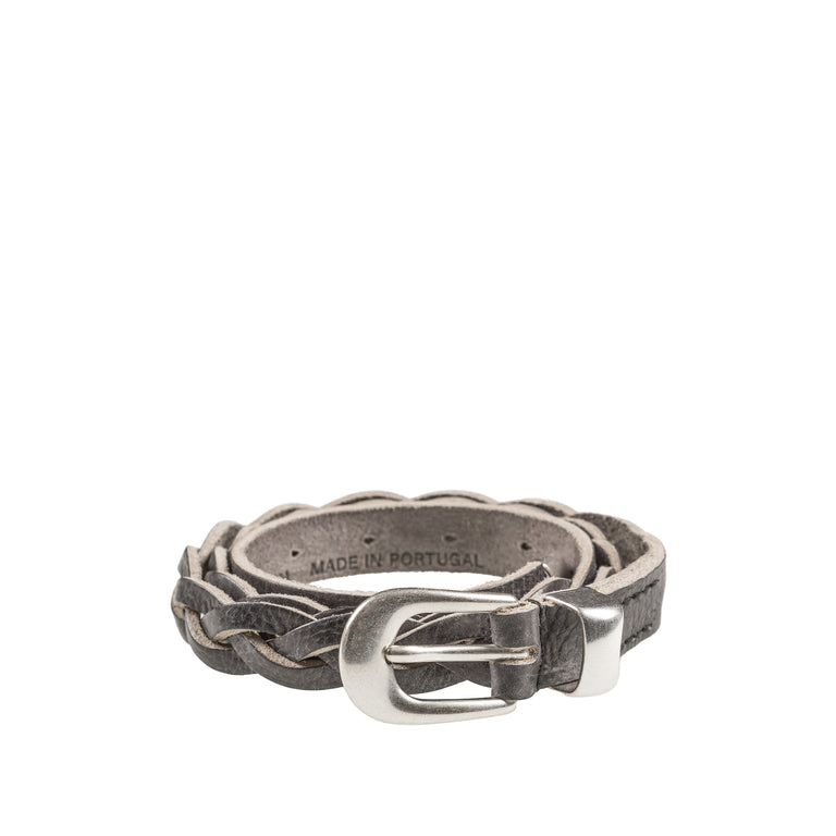 Our Legacy Braided Belt 2 CM - 80 / Soft Coal Torn Bovine - 1