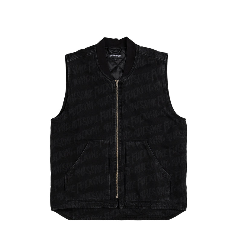 Fucking Awesome Stamp Denim Vest - M / Black
