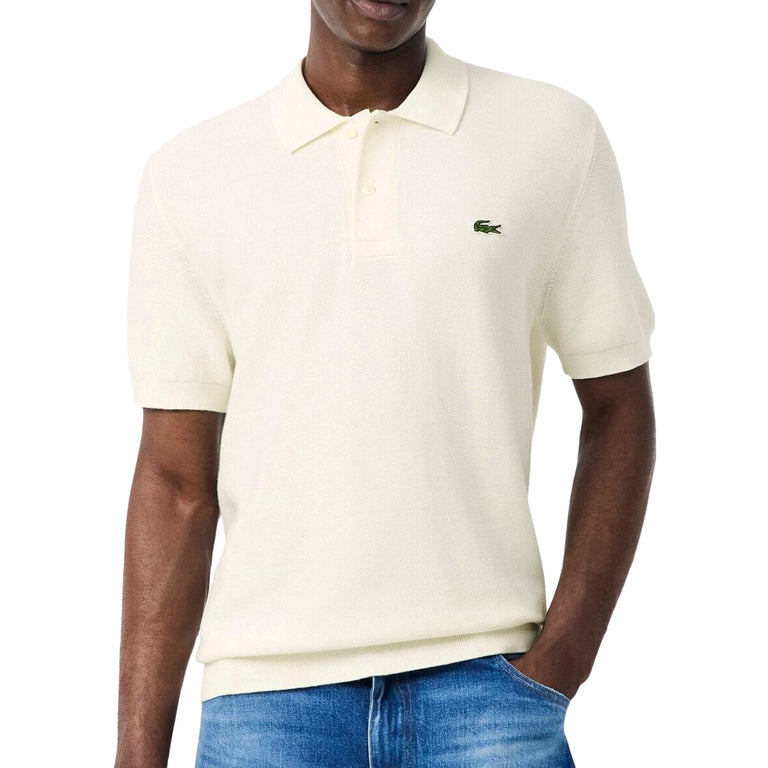 Lacoste Classic Fit Knitted Polo Shirt - XXL / White - 3