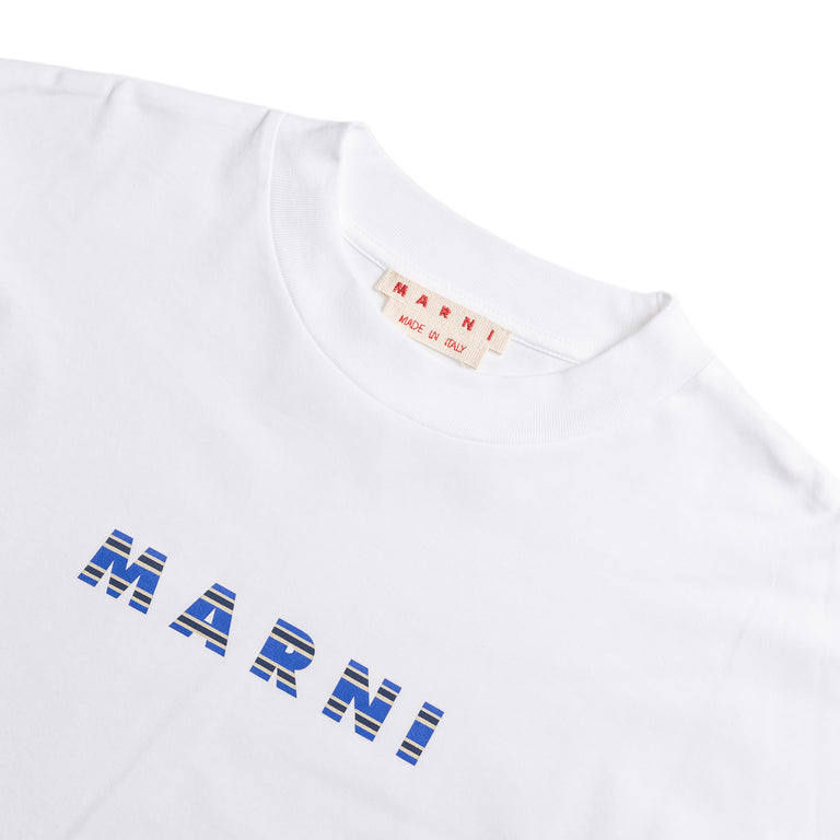 Marni Printed Stripes Logo T-Shirt - 50 / Lily White - 3