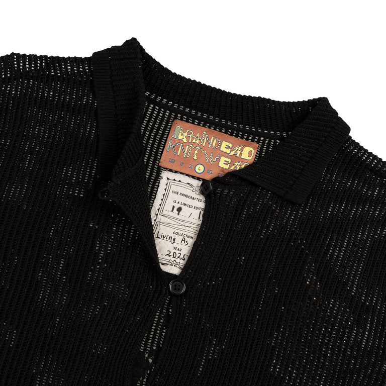 Brain Dead Mesh Knit Spiral Cardigan - XL / Black - 3
