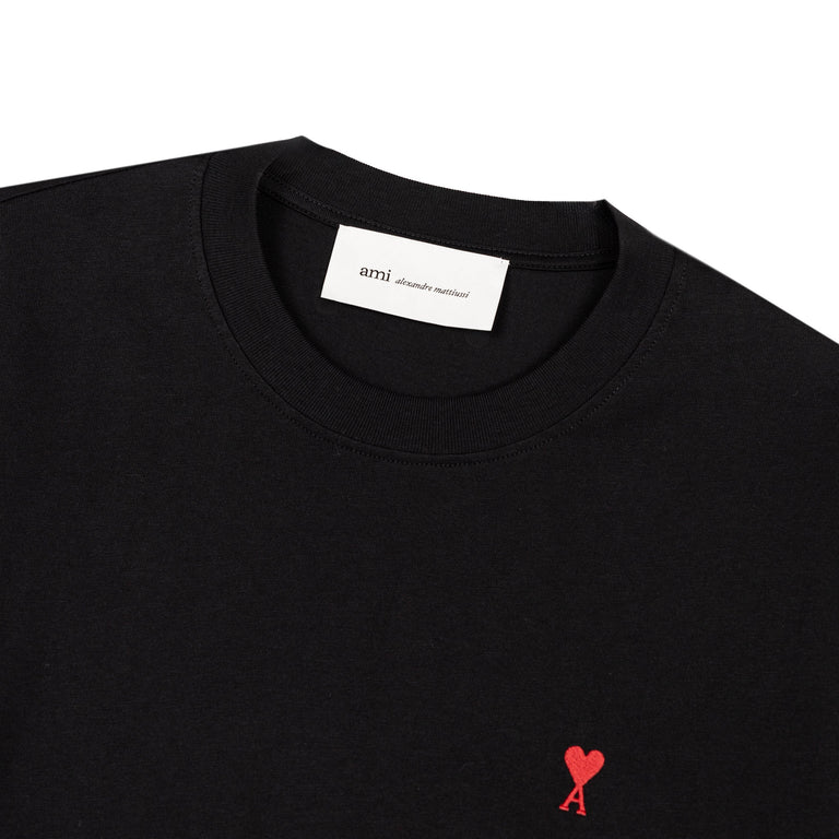 AMI Paris	Red Ami De Coeur T-Shirt - L / Black - 2