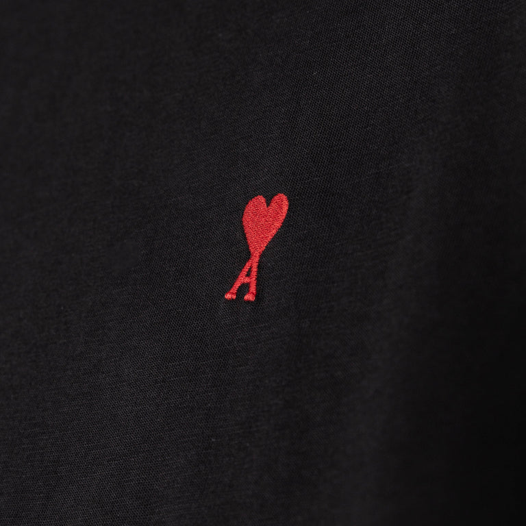 AMI Paris	Red Ami De Coeur T-Shirt - L / Black - 3