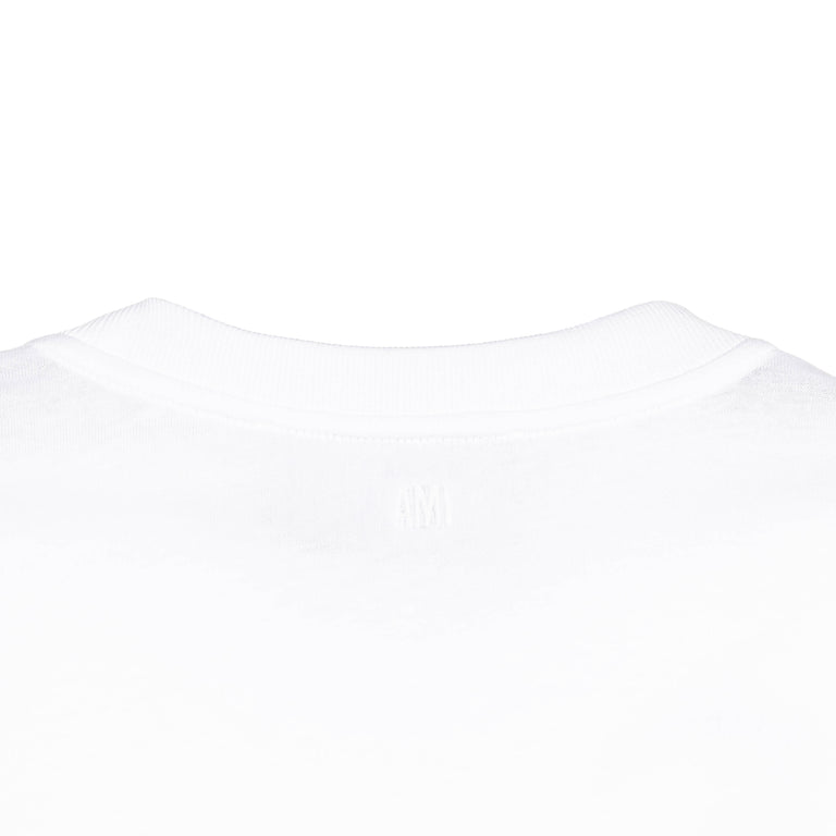 AMI Paris	Red Ami De Coeur Long Sleeve T-Shirt - XL / White - 4