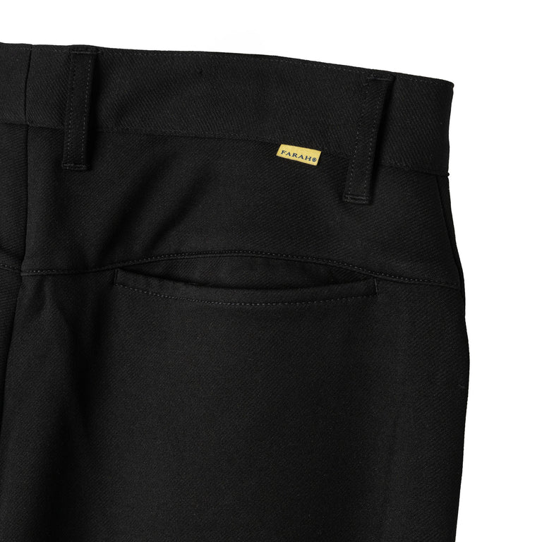 Farah Japan Two Tuck Wide Tapered Pants - 26/28 / Black - 3