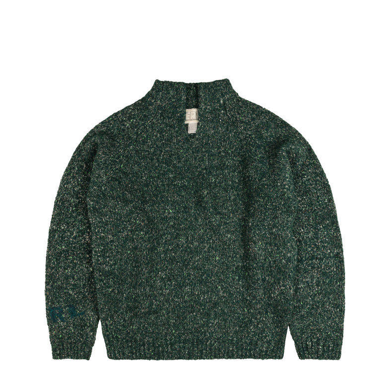 ERL Slit Neck Alpaca Sweater Knit - L / Dark Green - 1