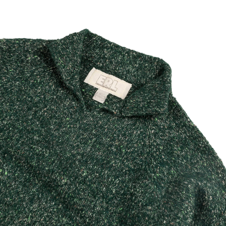 ERL Slit Neck Alpaca Sweater Knit - L / Dark Green - 2