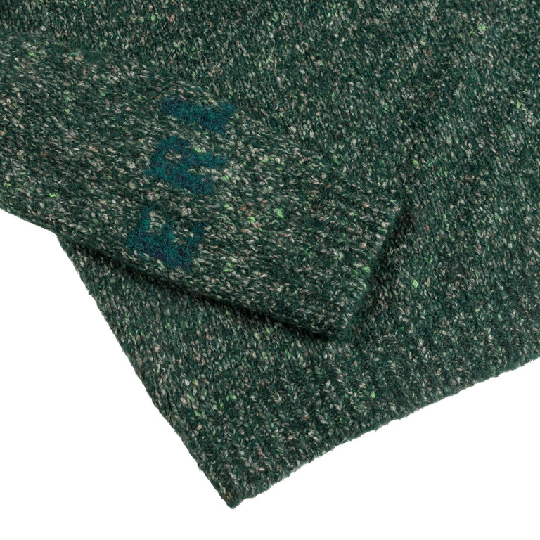 ERL Slit Neck Alpaca Sweater Knit - L / Dark Green - 3