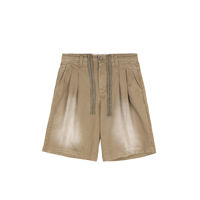 ERL Pleated Chino Shorts - L / Woven Beige

