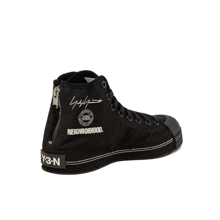 Adidas Y-3 x NBHD Nizza Hi - 40 2/3 / Black / Black / Off White - 3