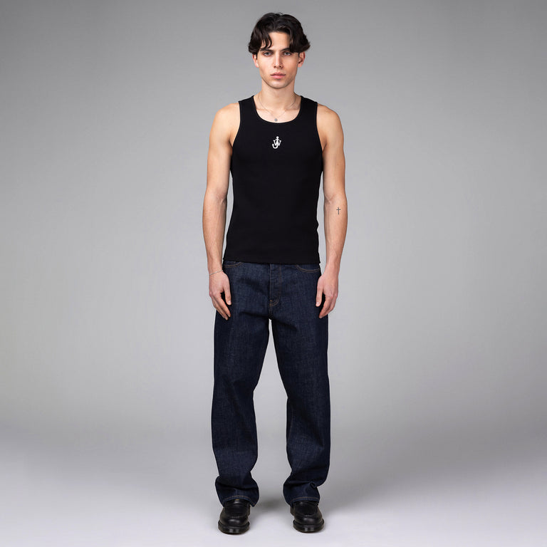 JW Anderson Anchor Embroidery Tank Top - L / Black - 2