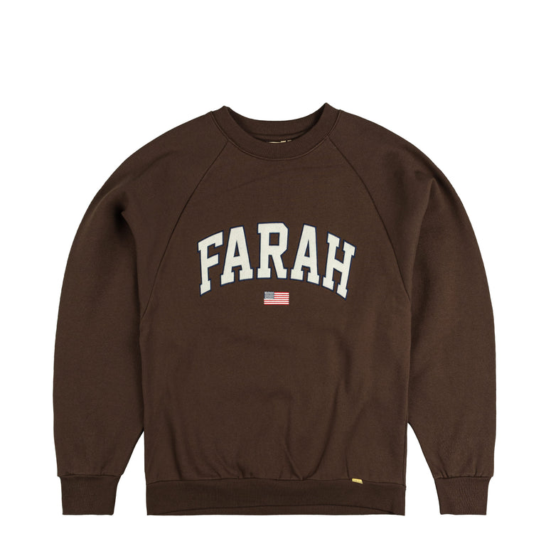 Farah Japan Embroidered Patch Logo Sweatshirt College Logo - L / Brown
