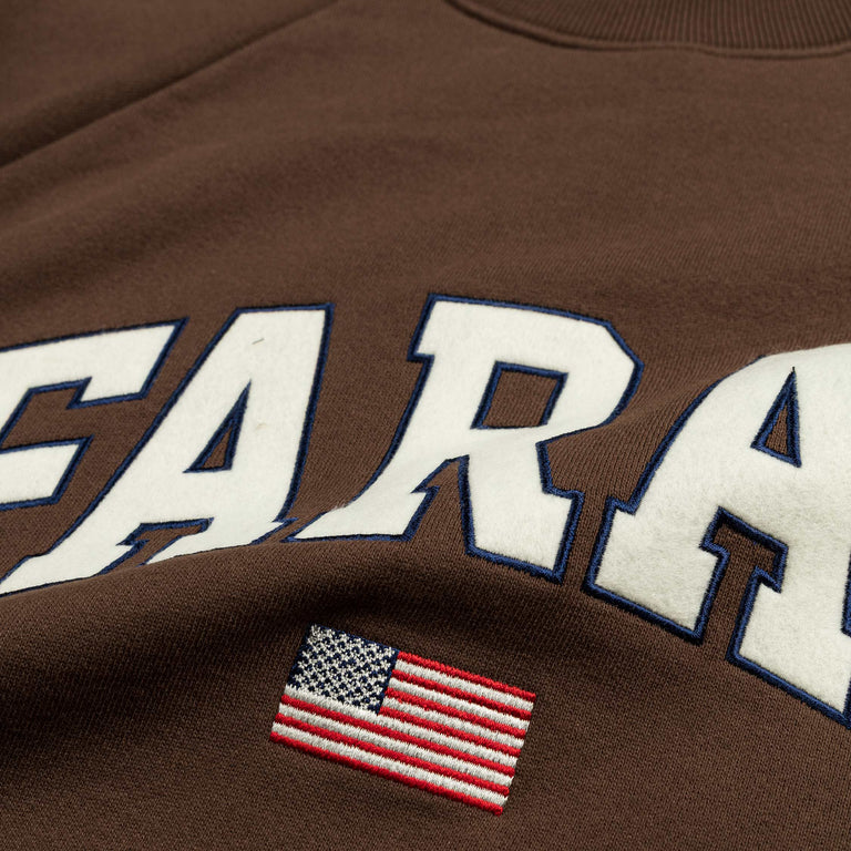 Farah Japan Embroidered Patch Logo Sweatshirt College Logo - M / Brown - 2