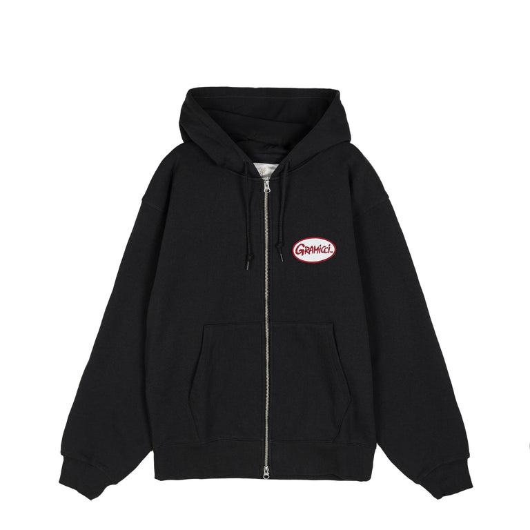 Gramicci Oval Patch Zip Hooded Sweatshirt - M / Vintage Black
