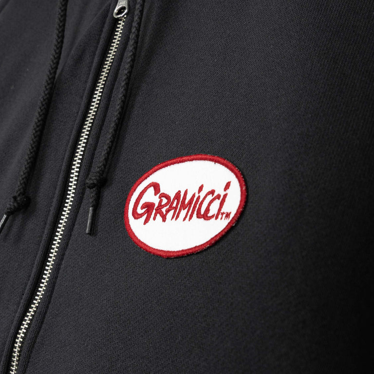 Gramicci Oval Patch Zip Hooded Sweatshirt - M / Vintage Black - 3