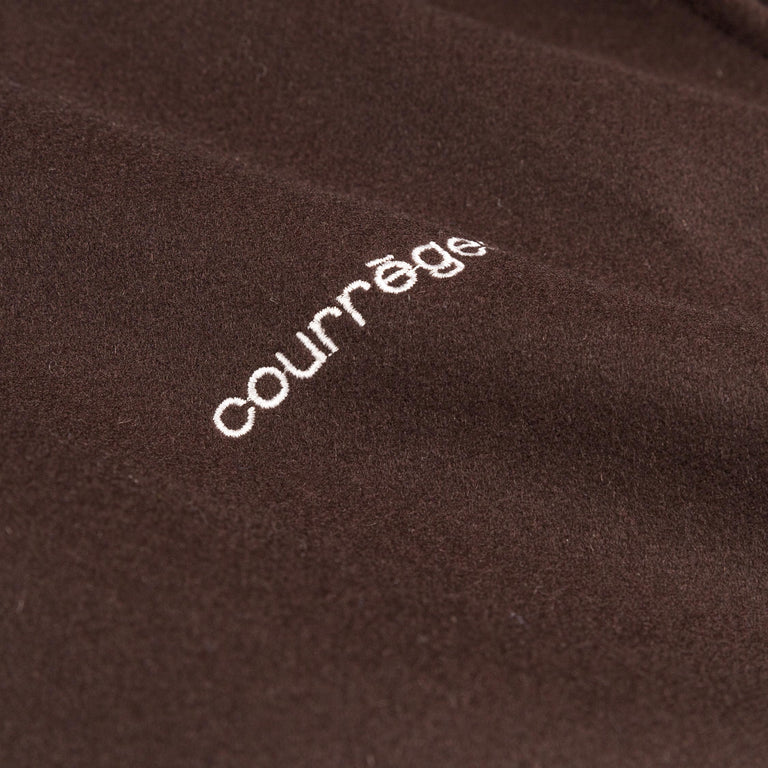 Courreges Embroidered Wool & Silk Overshirt - M / Chocolate - 4