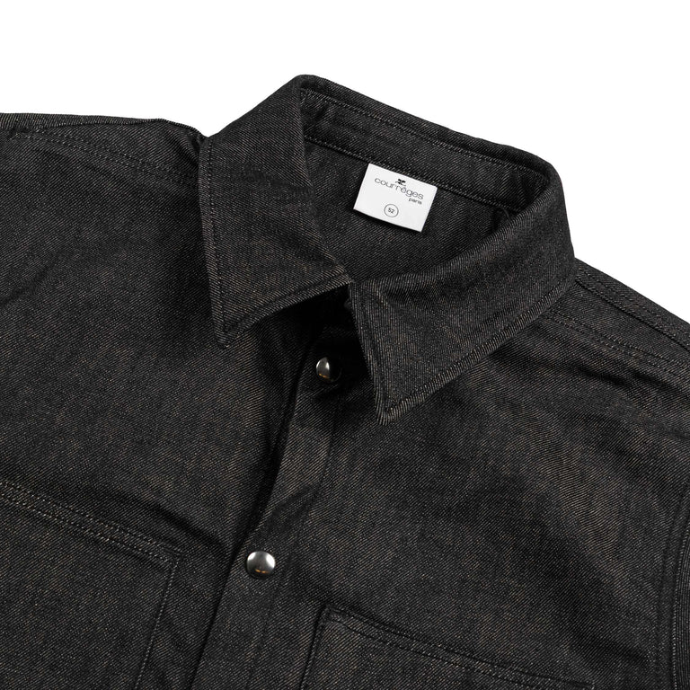 Courreges 2-Pocket Denim Overshirt - 48 / Black - 2