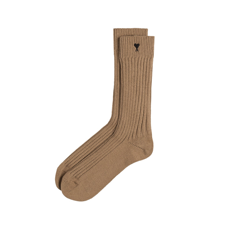 AMI Paris Ami De Coeur Socks - 43-46 / Camel - 1