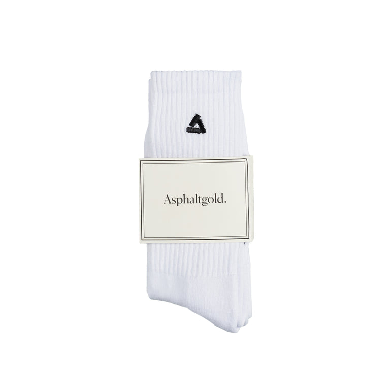 Asphaltgold 3-Pack Stack Logo Socks - 41-46 / White / Black - 4