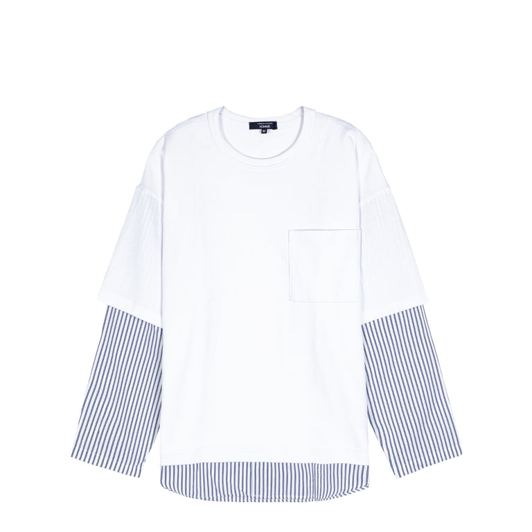Comme des Garcons Homme	Layered T-Shirt - M / White / White / Navy - 1