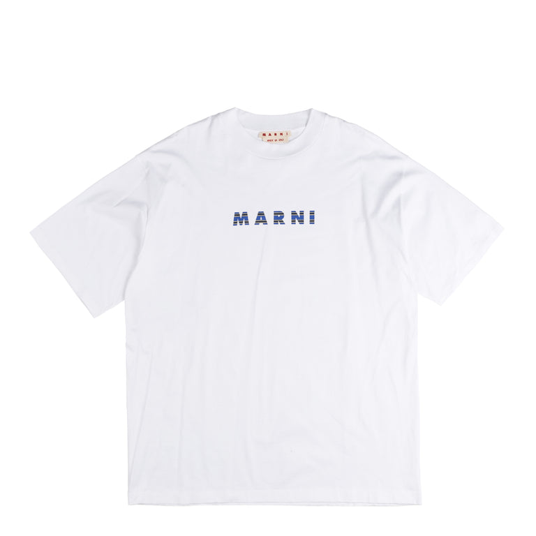 Marni Printed Stripes Logo T-Shirt - 50 / Lily White
