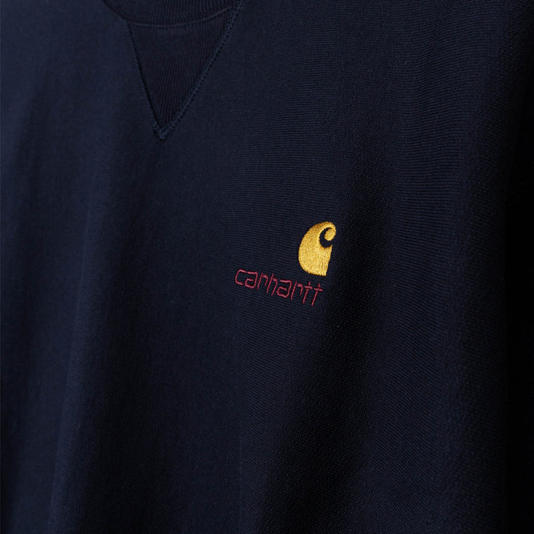 Carhartt WIP American Script Sweat - M / Deep Night - 4