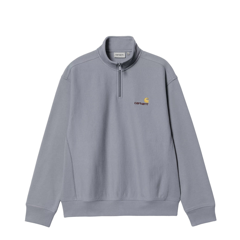 Carhartt WIP Half Zip American Script Sweat - L / Shady Blue
