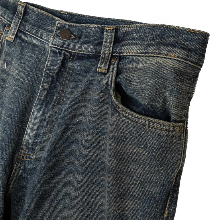 Carhartt WIP Aaron Pant - 33 / Blue Worn Used Wash - 3