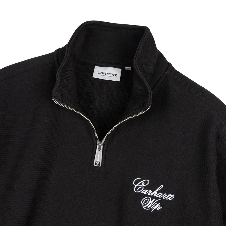 Carhartt WIP Longhand Half Zip Sweat - L / Black / White - 2