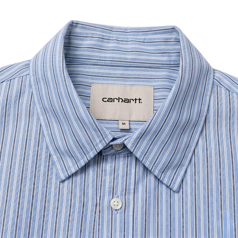Carhartt WIP L/S Keene Shirt - XXL / Keene Stripe / Curacao - 3