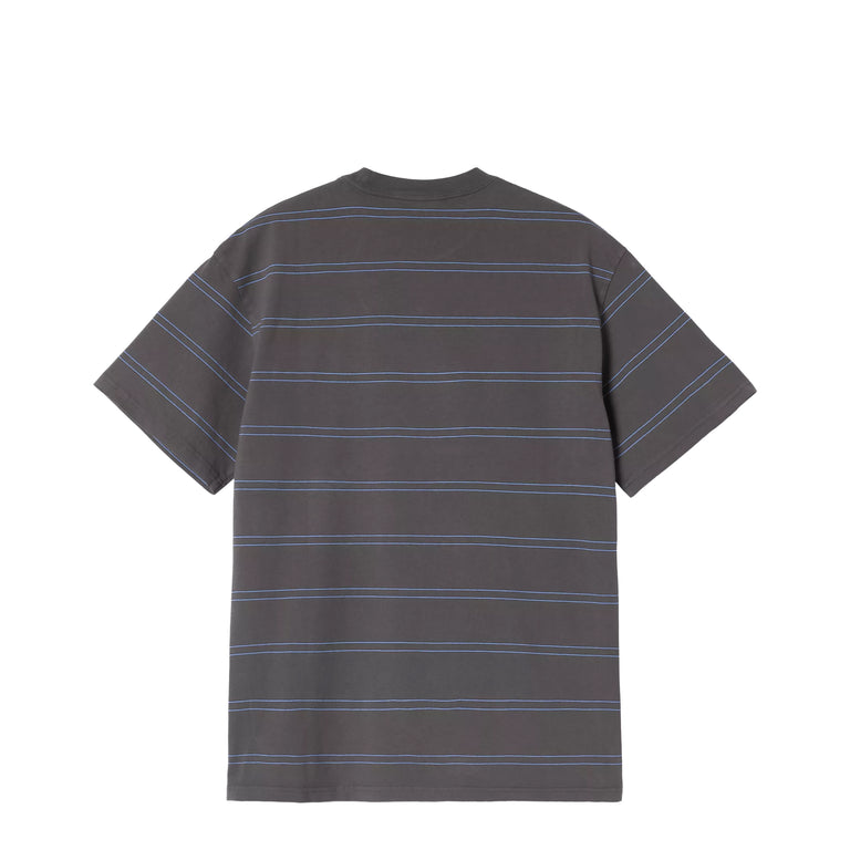 Carhartt WIP Bert Pocket T-Shirt - L / Bert Stripe / Graphite / Curacao - 2