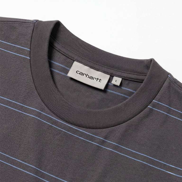 Carhartt WIP Bert Pocket T-Shirt - L / Bert Stripe / Graphite / Curacao - 3