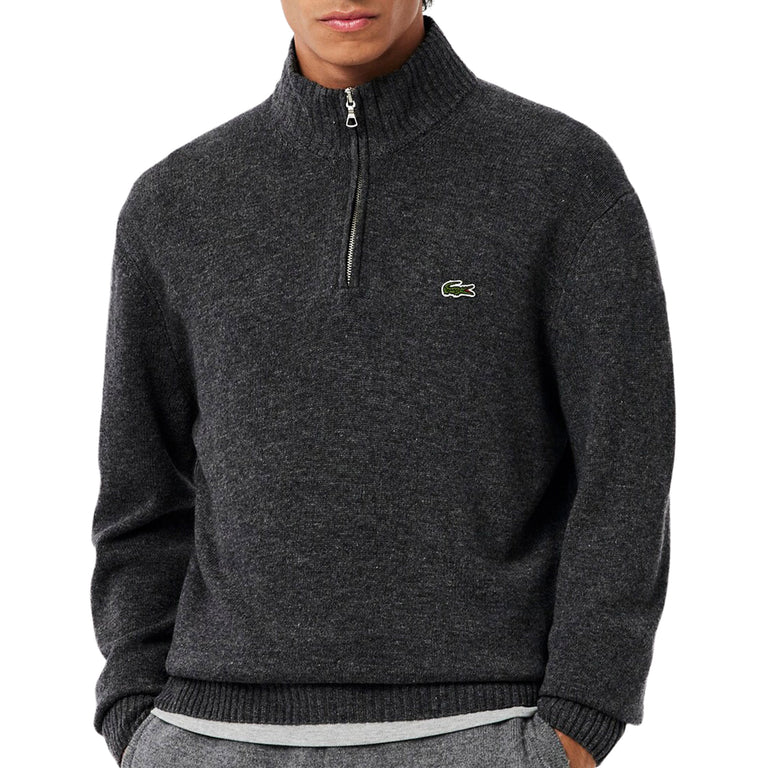Lacoste High Collar Zip Sweater - XXL / Grey - 2