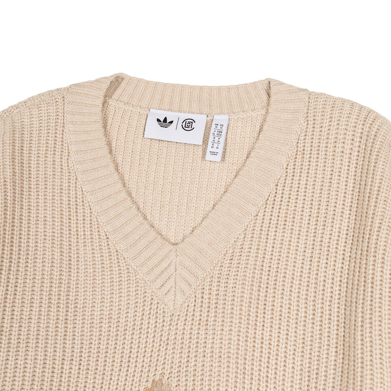 Adidas x Clot by Edison Chen SST Crochet Sweatshirt - L / Warm Sandstone - 2