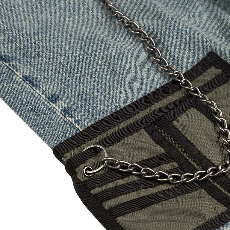 Martine Rose Wallet Jean - S / Blue Patchwork Wash - 3