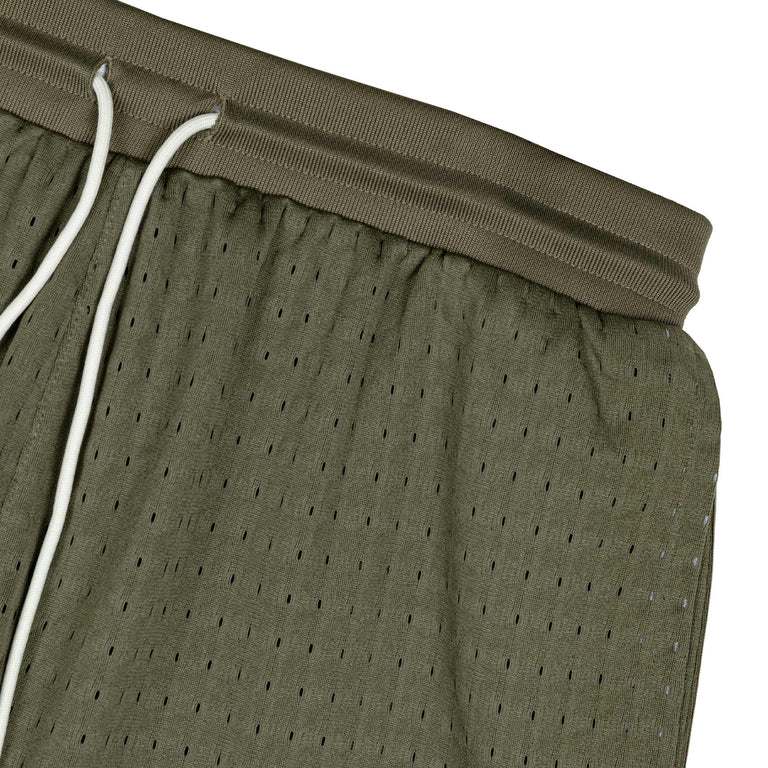 Adidas	Originals Basketball Warp Knit Short - L / Olive Strata / Ivory - 2