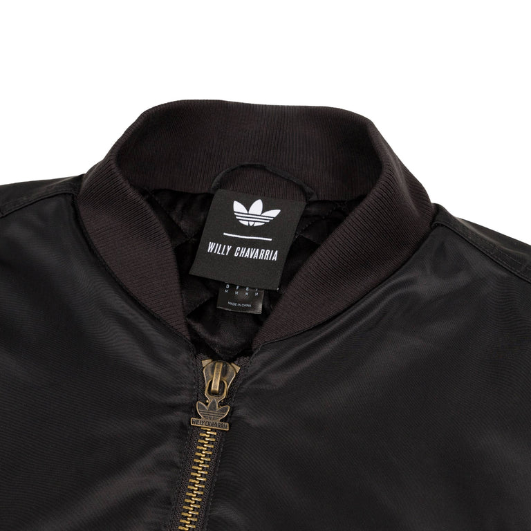 Adidas x Willy Chavarria Satin Bomber Jacket - L / Black - 3