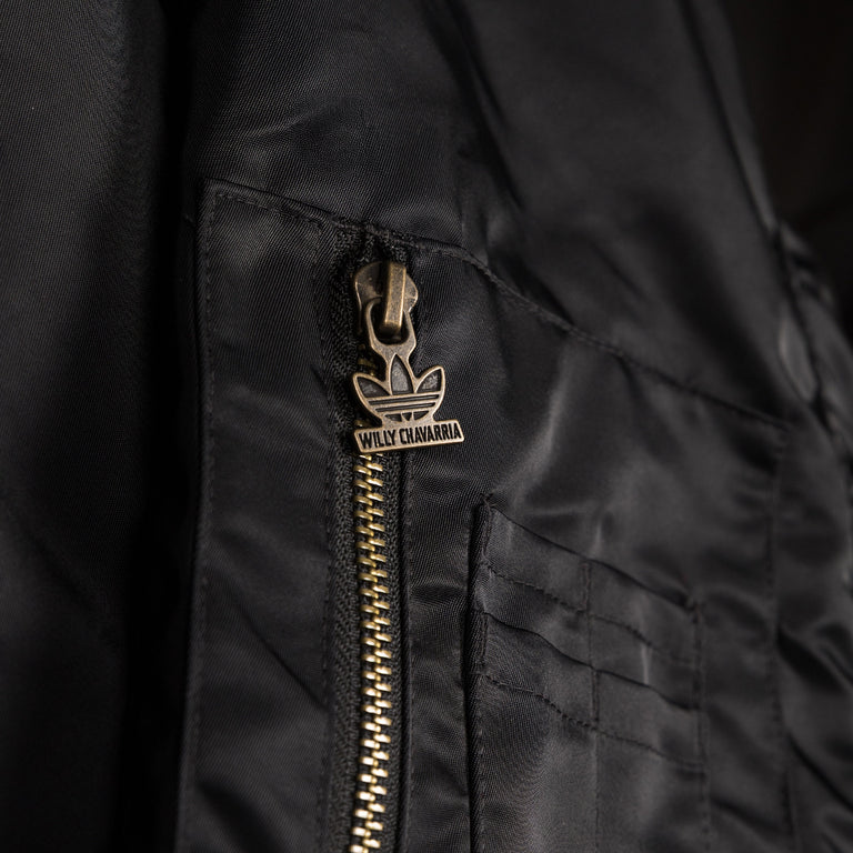 Adidas x Willy Chavarria Satin Bomber Jacket - L / Black - 6