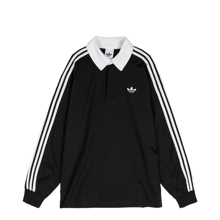 Adidas 3-Stripes Rugby Longsleeve Polo Shirt - M / Black

