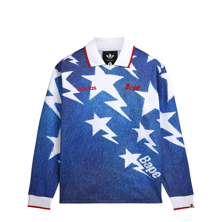Adidas	x Bape Longsleeve Star Jersey - L / Medium Blue Denim
