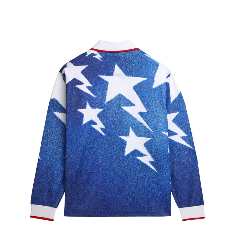 Adidas	x Bape Longsleeve Star Jersey - L / Medium Blue Denim - 2