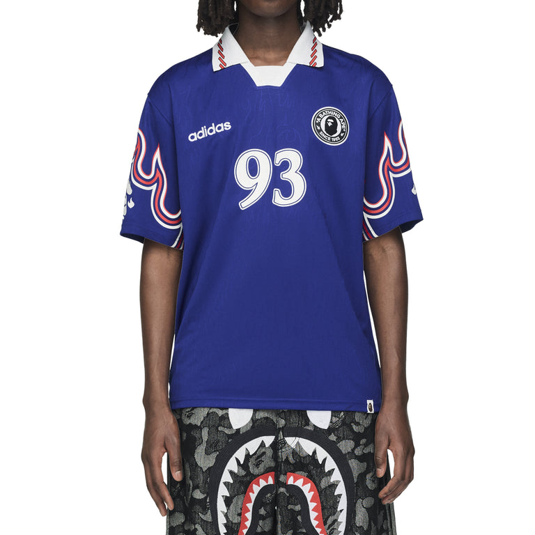 Adidas	x Bape Short Sleeve Flame Jersey - XS / Japan Blue - 4