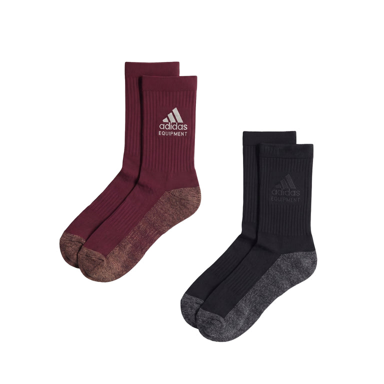 Adidas Equipment 2 Pair Packs Socks - XL / Black / Maroon - 1