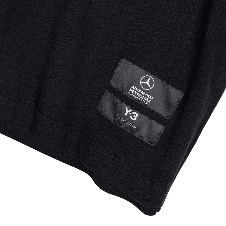 Adidas Y-3 x Mercedes-AMG PETRONAS F1 Team Logo Stack Short Sleeve Tee - L / Black - 4
